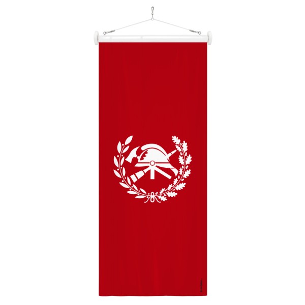 Feuerwehr-Bannerfahne Rot mit FF Symbol