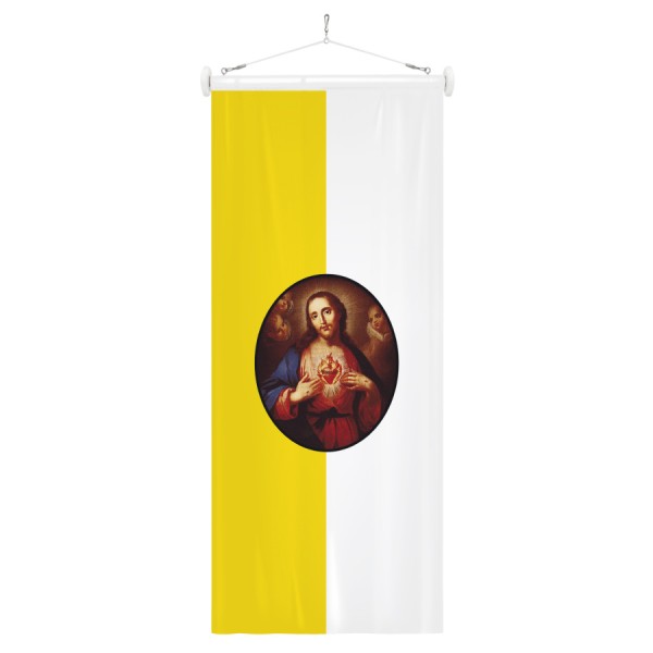 Kirchen-Bannerfahne mit Herz Jesu - tirolerfahne.com
