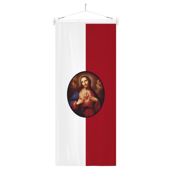 Tiroler-Bannerfahne mit Herz Jesu - tirolerfahne.com